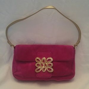 Kate Spade Suede small Bea purse- fuschia